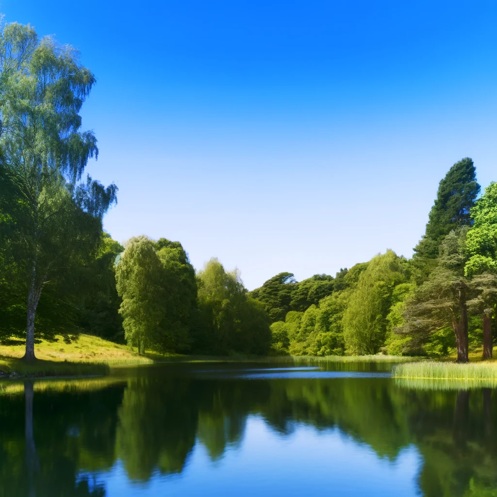 Tranquil landscape depicting a serene lake surrounded by lush trees, symbolizing peace and reflection, suitable for content on 'Understanding Gambling and Its Impacts' focusing on recovery and mental well-being.